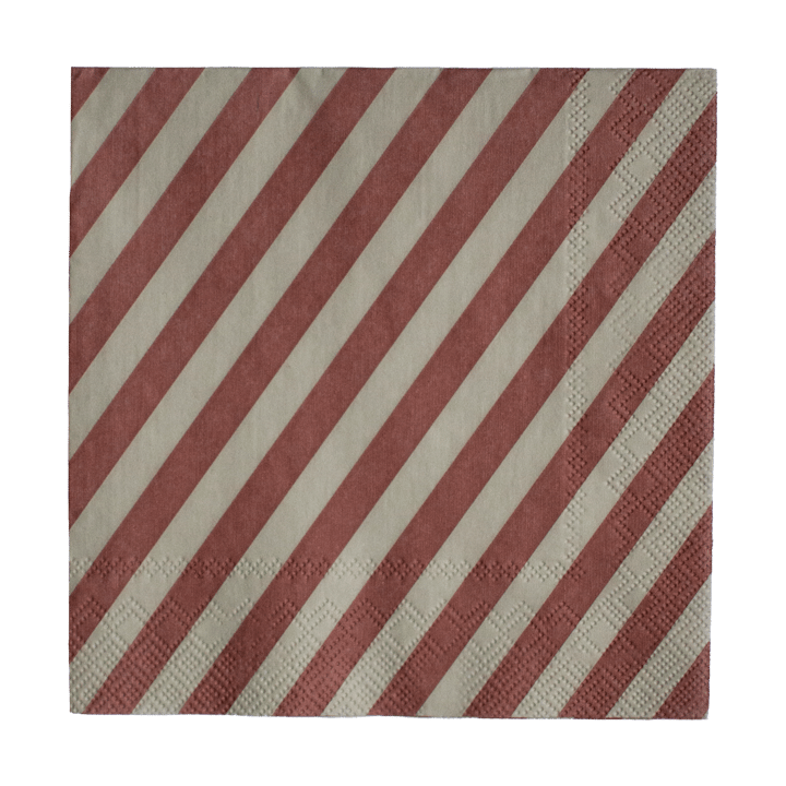 Stripe Papierserviette 33x33 cm 20er Pack - Dark red - DBKD