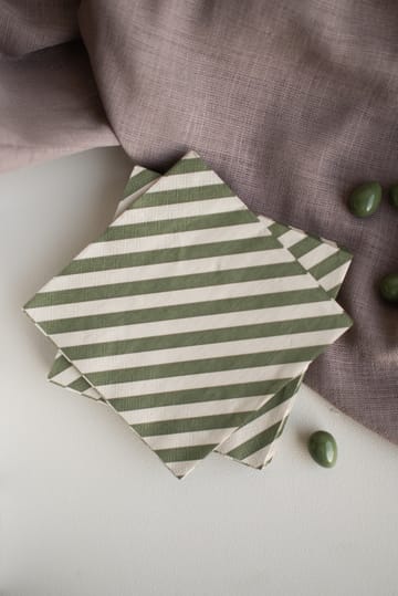 Stripe Papierserviette 33x33 cm 20er Pack - Green - DBKD