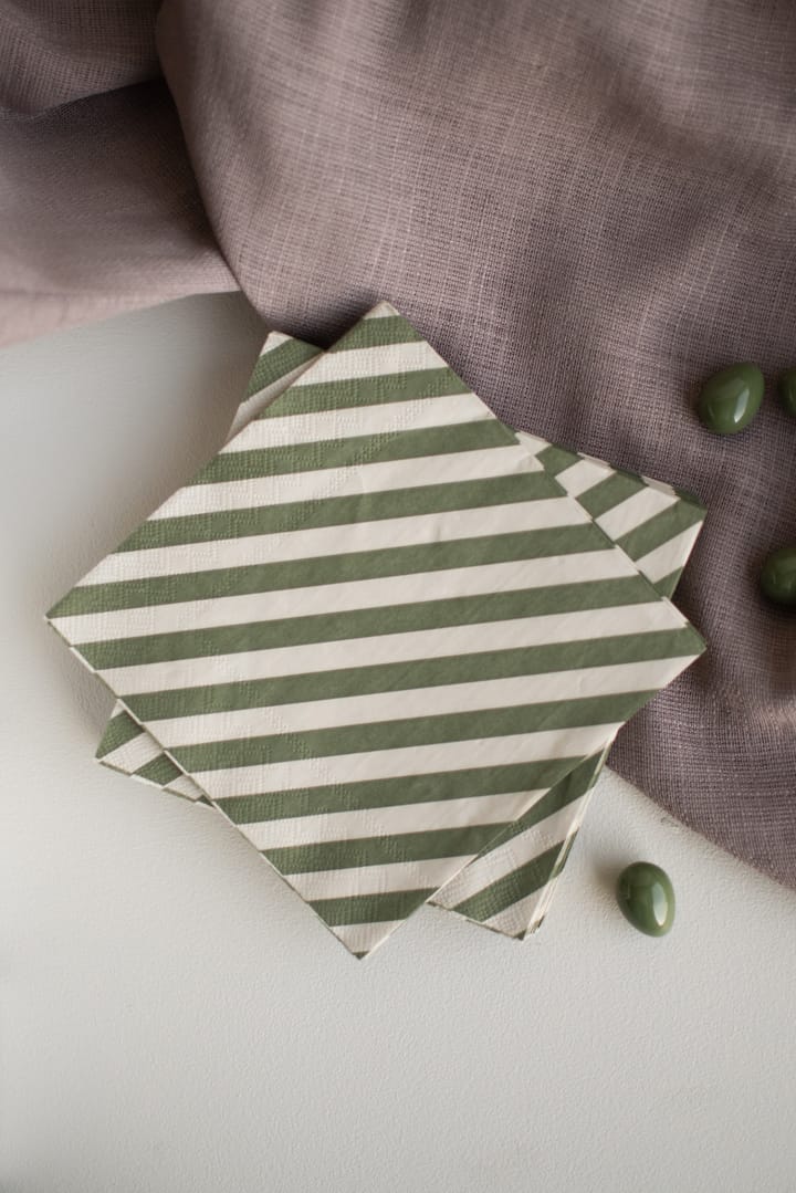 Stripe Papierserviette 33x33 cm 20er Pack, Green DBKD