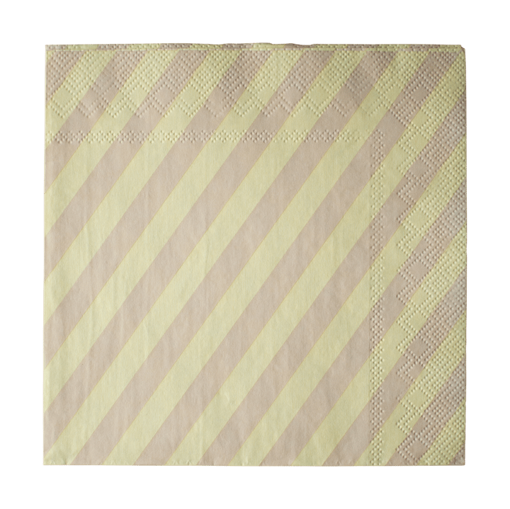 Stripe Papierserviette 33x33 cm 20er Pack - Yellow - DBKD