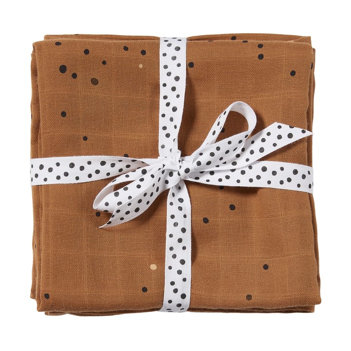 Dreamy Dots Babydecke 120x120 cm 2er-Pack - Mustard - Done by deer