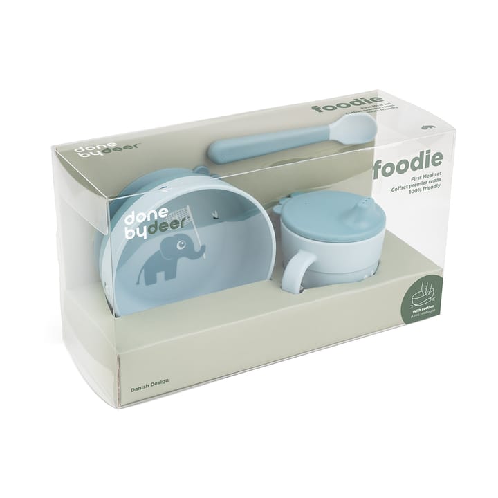 Elphee Foodie Erstes Essensset 3 Teile, Blue Done by deer