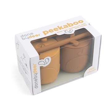 Wally Becher mit Peekaboo-Strohhalm 2er-Pack - Mustard - Done by deer