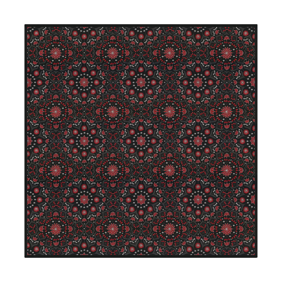 Ekelund Linneväveri Bettys jul Tischdecke 145x145 cm Rot-Schwarz