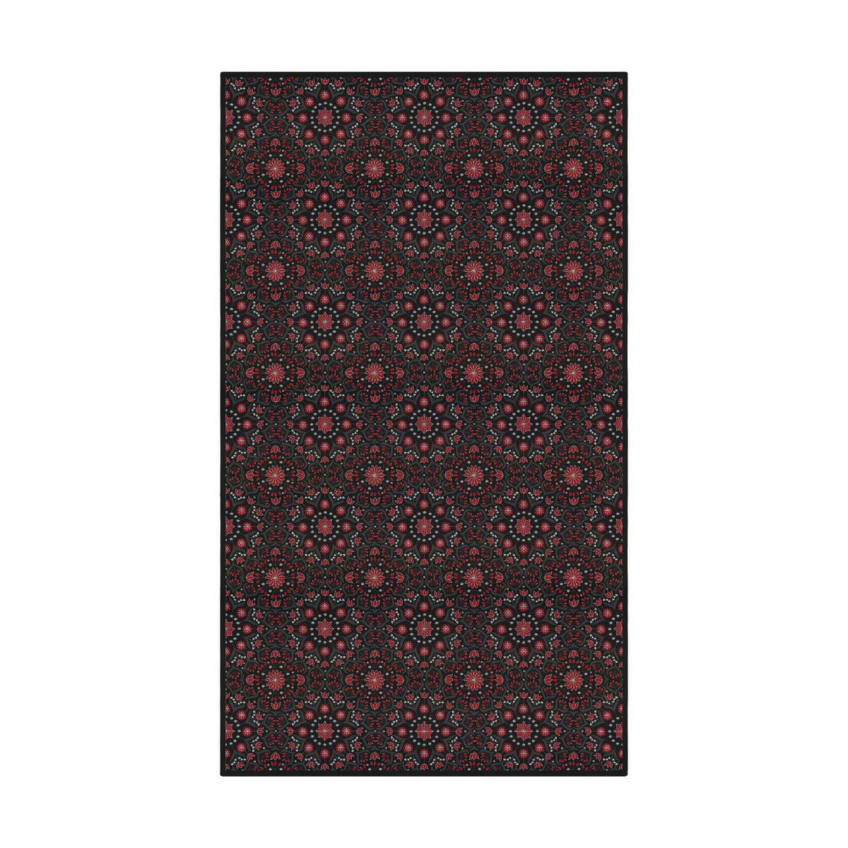 Ekelund Linneväveri Bettys jul Tischdecke 145x250 cm Rot-Schwarz