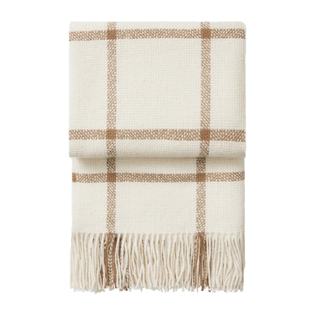 Elvang Denmark Tartan Wolldecke 130 x 190cm Ivory