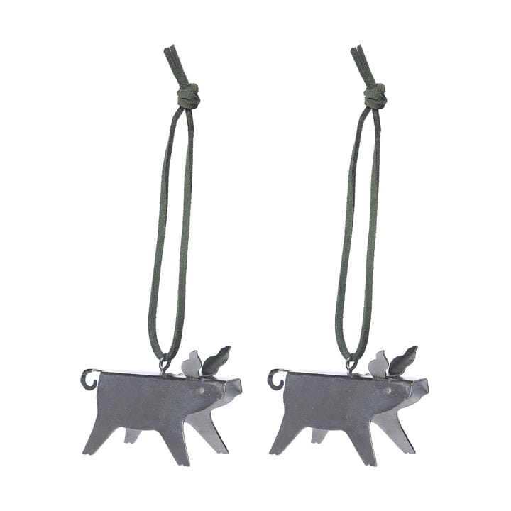 Ernst Weihnachtsanhänger Schwein 2er-Pack - Silber 7 cm - ERNST