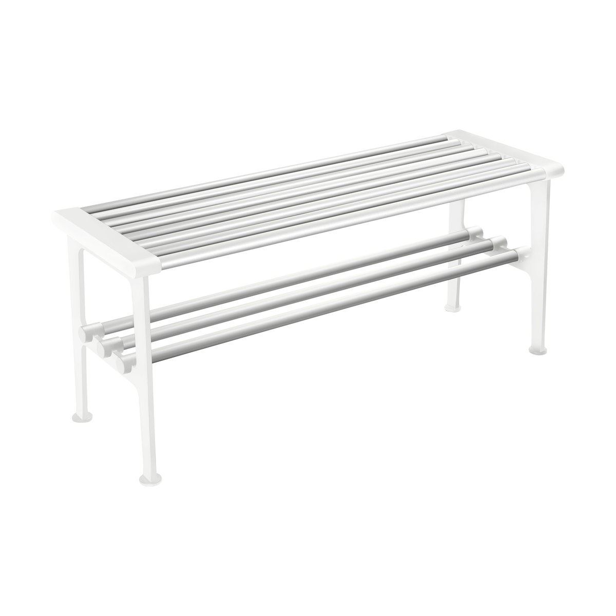 Essem Design Nostalgi Bank 100 cm Aluminium-Weiß