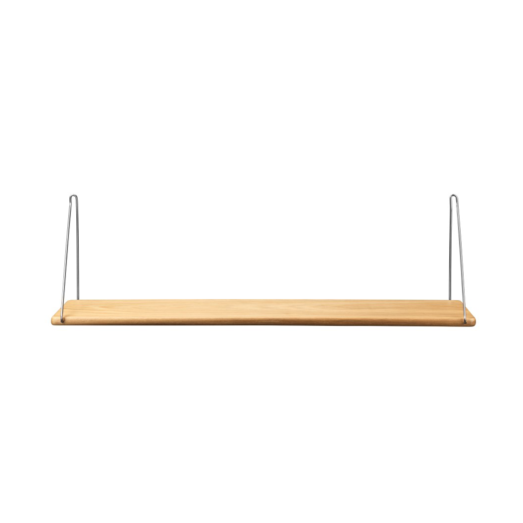 FDB Møbler B145 Shelf w/brackets Regal 20x90 cm oak nature-brushed stainless