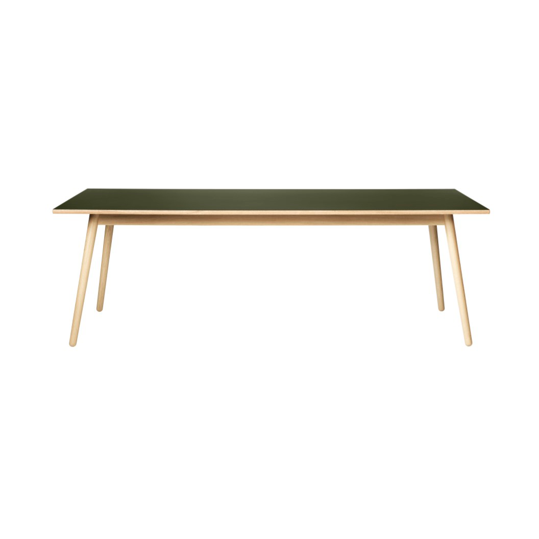 FDB Møbler C35C Esstisch 95x220 cm Olive green-oak nature lacquered