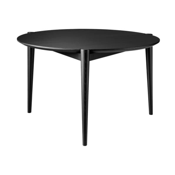 D102 Søs Couchtisch Ø70 cm, Oak black painted FDB Møbler