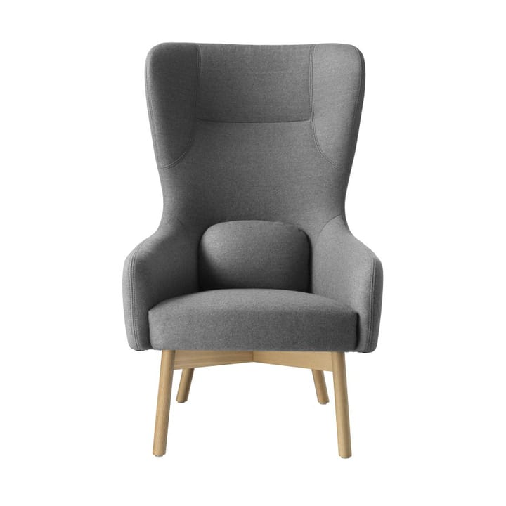 L35 Gesja Wing Chair Sessel, Oak nature lacquered-dark grey FDB Møbler