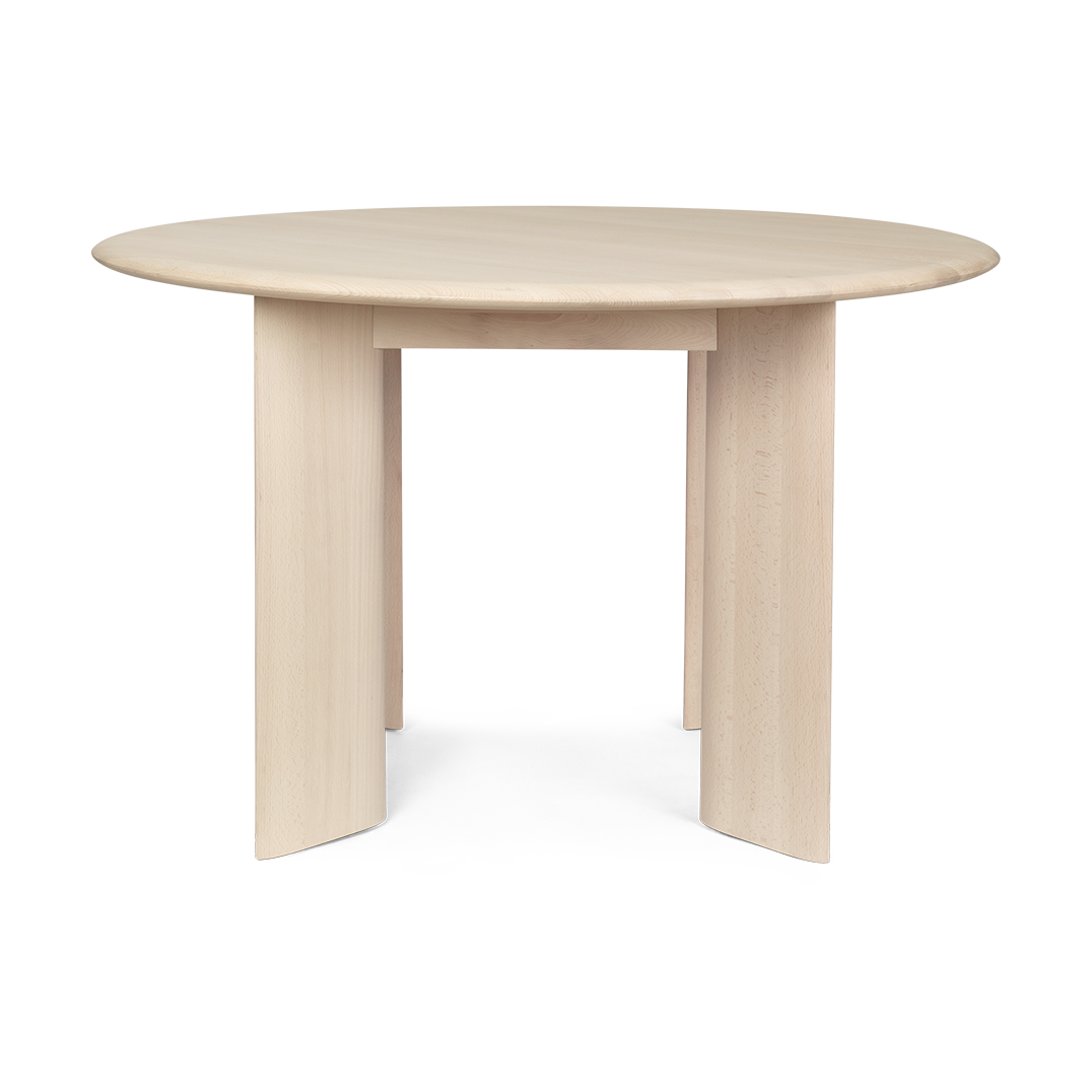 ferm LIVING Bevel Esstisch Ø117 cm White oiled beech