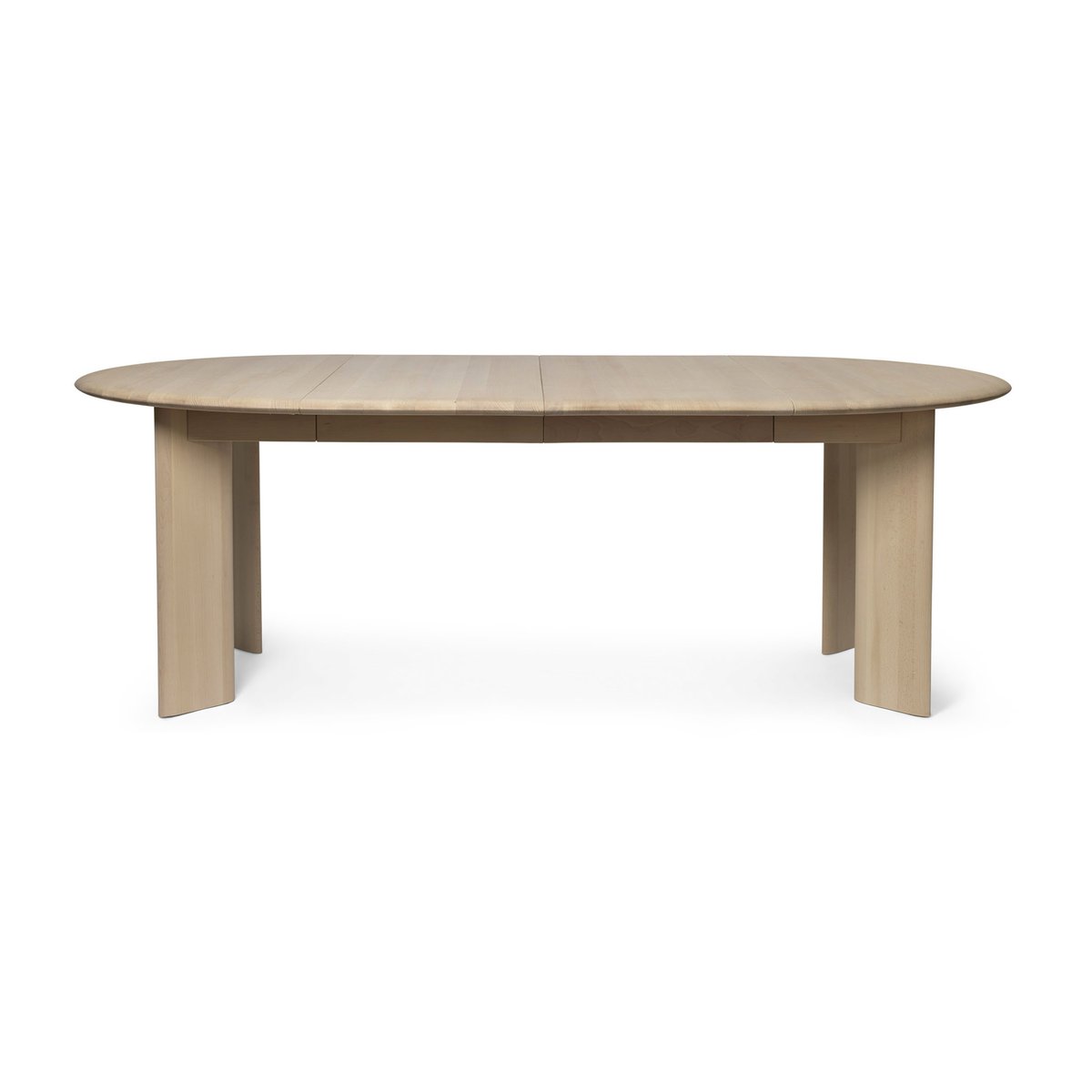 ferm LIVING Bevel Extendable Esstisch inkl 2 Einlegeplatten White Oiled Beech