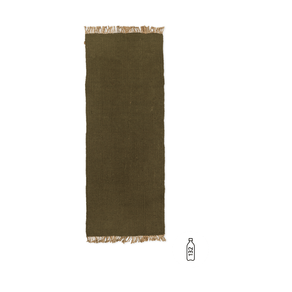 ferm LIVING Block Flurteppich Olive-Natural, 80x200 cm