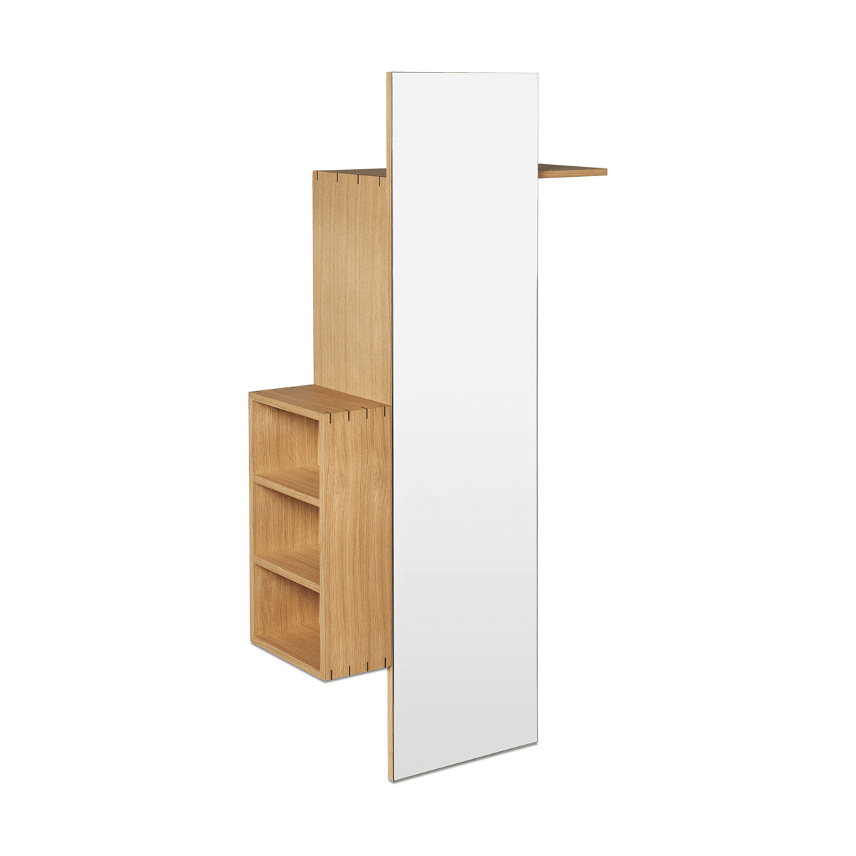 ferm LIVING Bon hallway cabinet Garderobenständer mit Spiegel Oiled Oak