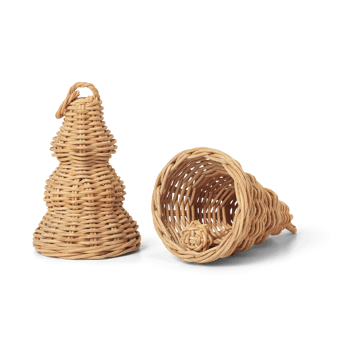 Braided Bell Baubles Weihnachtsanhänger 2er Pack - Natural - ferm LIVING