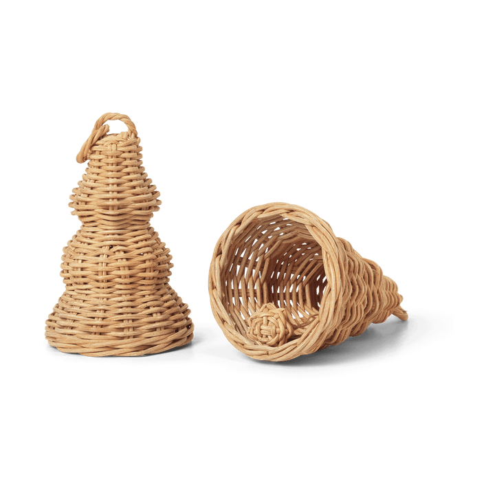 Braided Bell Baubles Weihnachtsanhänger 2er Pack - Natural - ferm LIVING