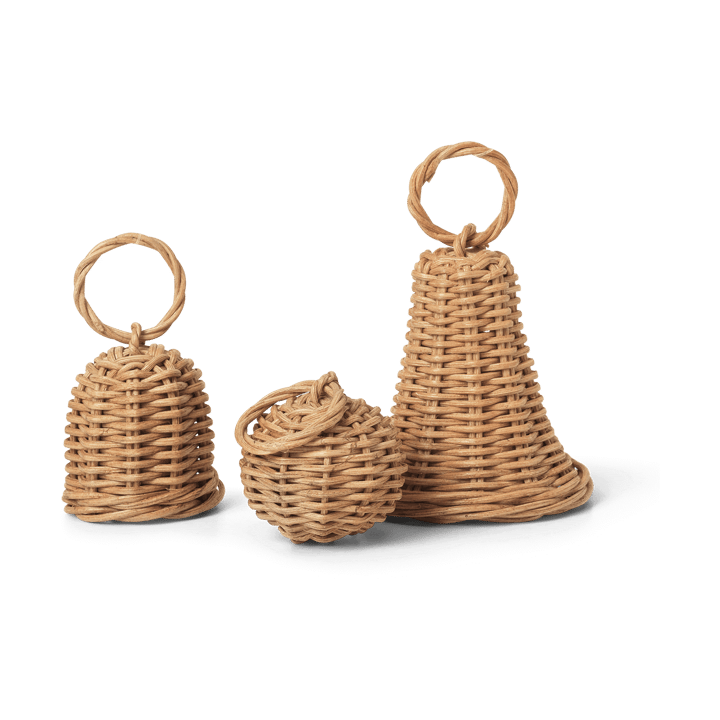 Braided Bell Baubles Weihnachtsanhänger 3er Pack - Natural - ferm LIVING