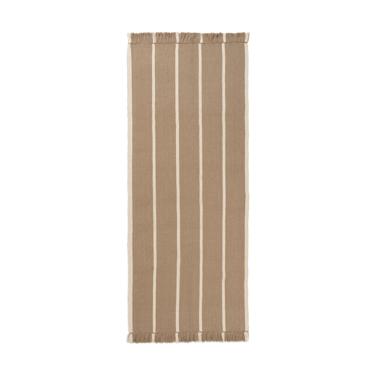 ferm LIVING Calm kelim Laufmatte Dark Sand, Off-white, 80x200 cm