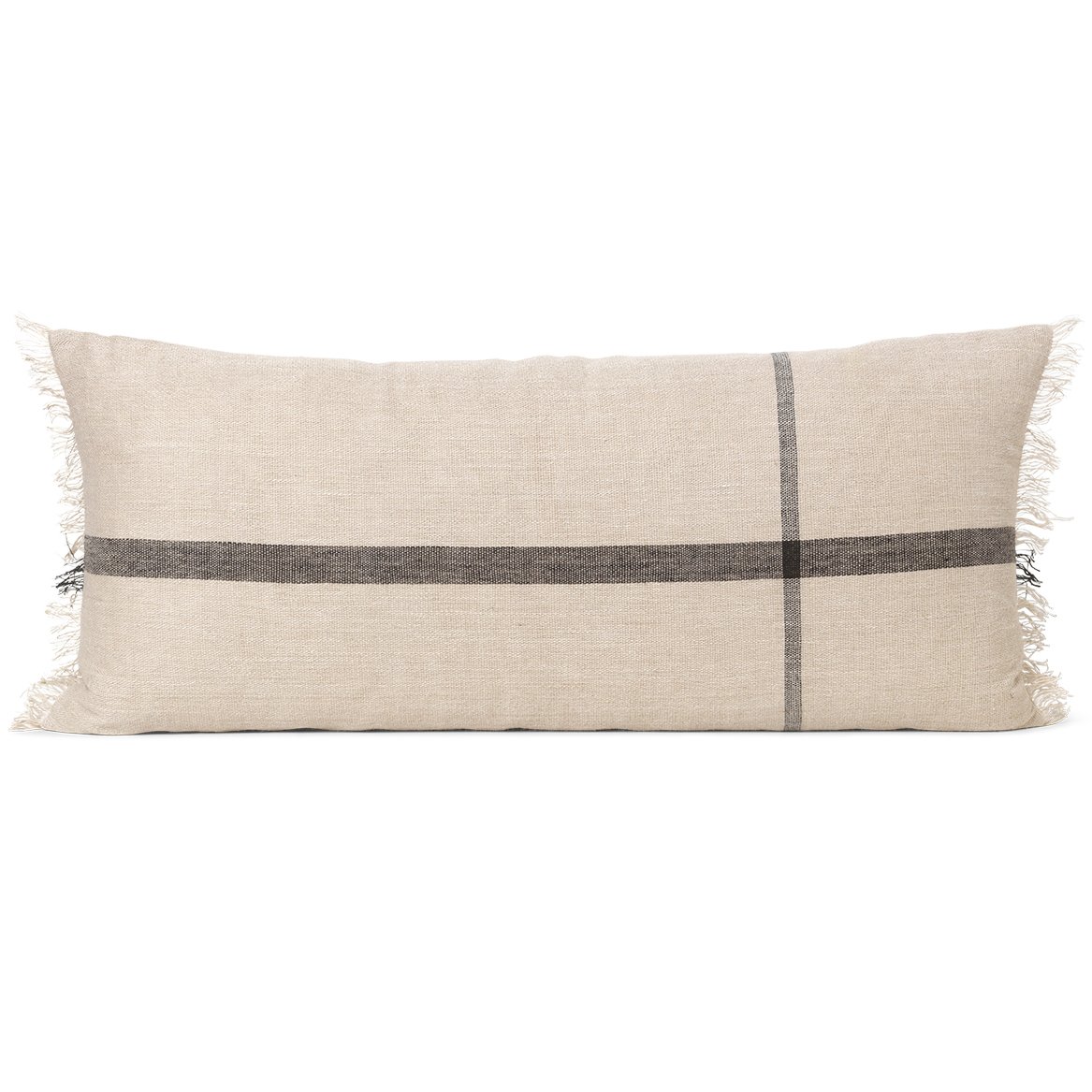 ferm LIVING Calm Kissen camel-black 38 x 88cm