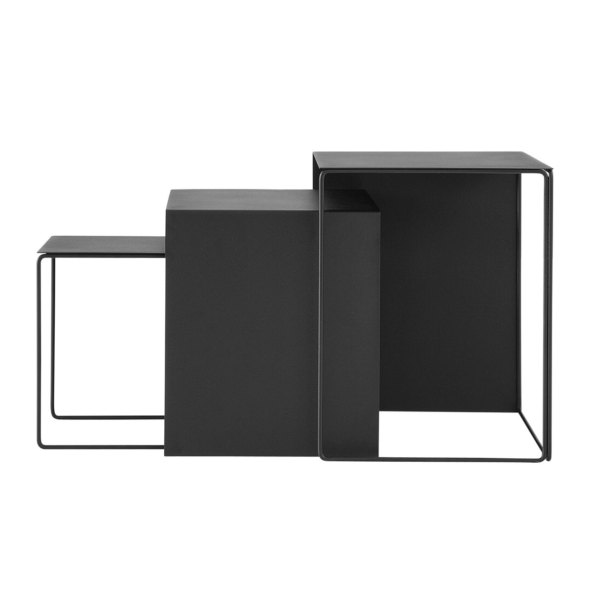 ferm LIVING Cluster Beistelltisch 3er Pack Schwarz