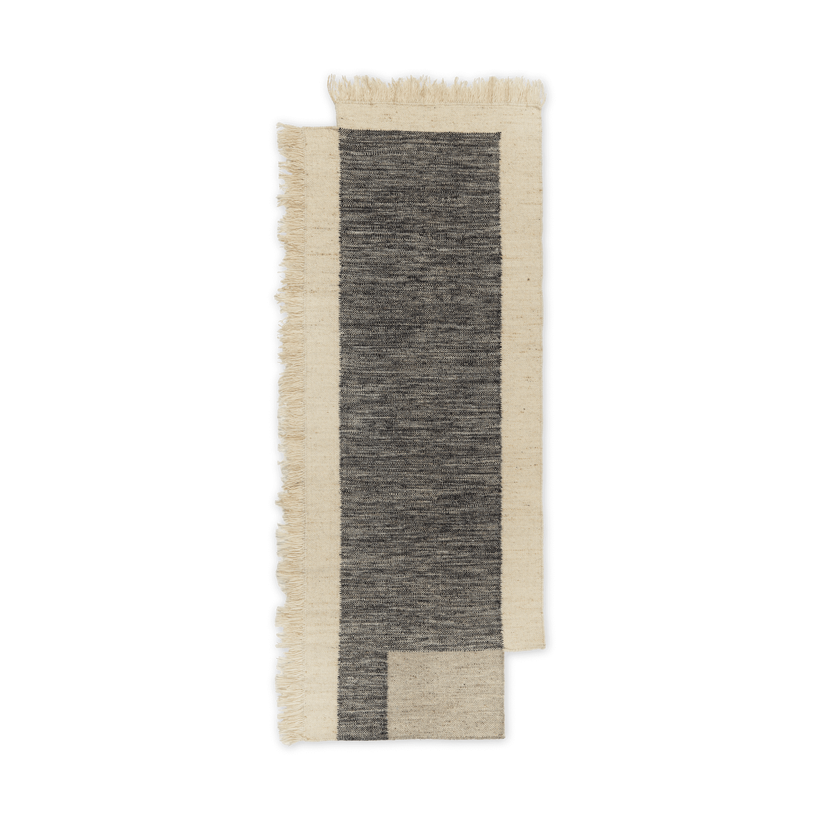 ferm LIVING Counter Flurteppich Charcoal-Off-white, 80x200 cm