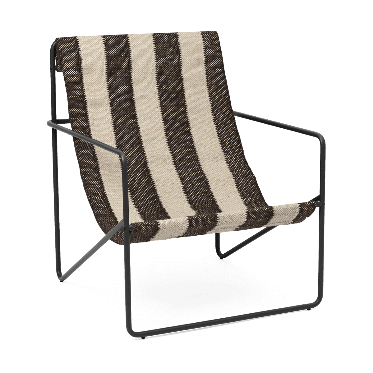 ferm LIVING Desert Loungesessel Black, off-white, chocolate