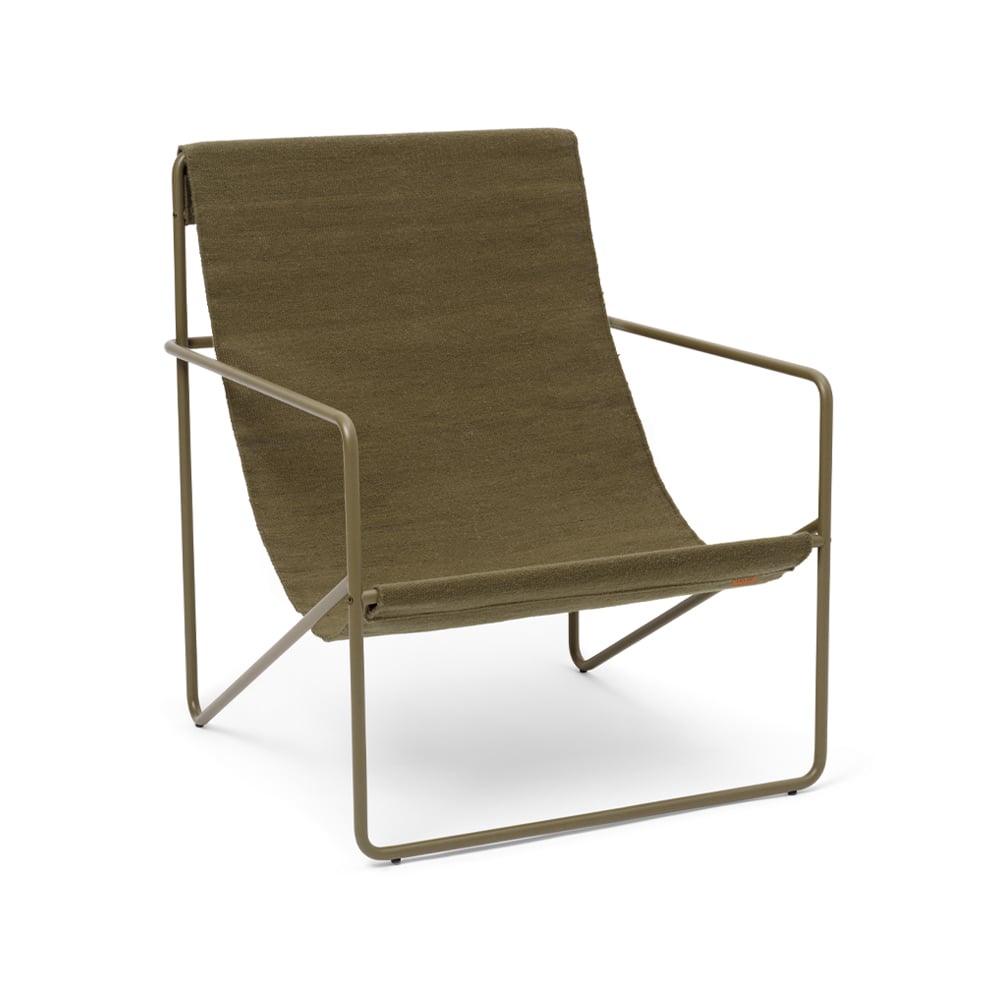 ferm LIVING Desert Loungesessel Olive, Olive Gestell