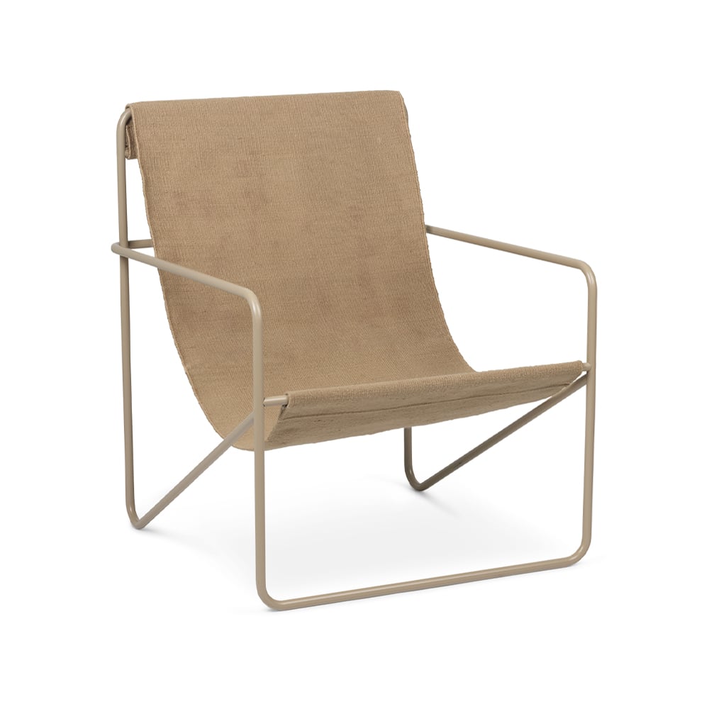 ferm LIVING Desert Loungesessel Sand, Cashmere Gestell