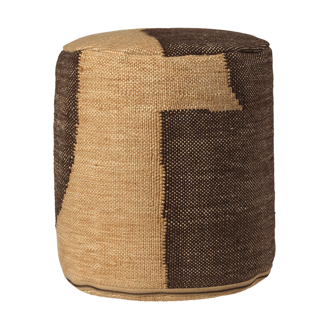 ferm LIVING Forene cylinder Pouf Ø38x42 cm Tan-Chocolate