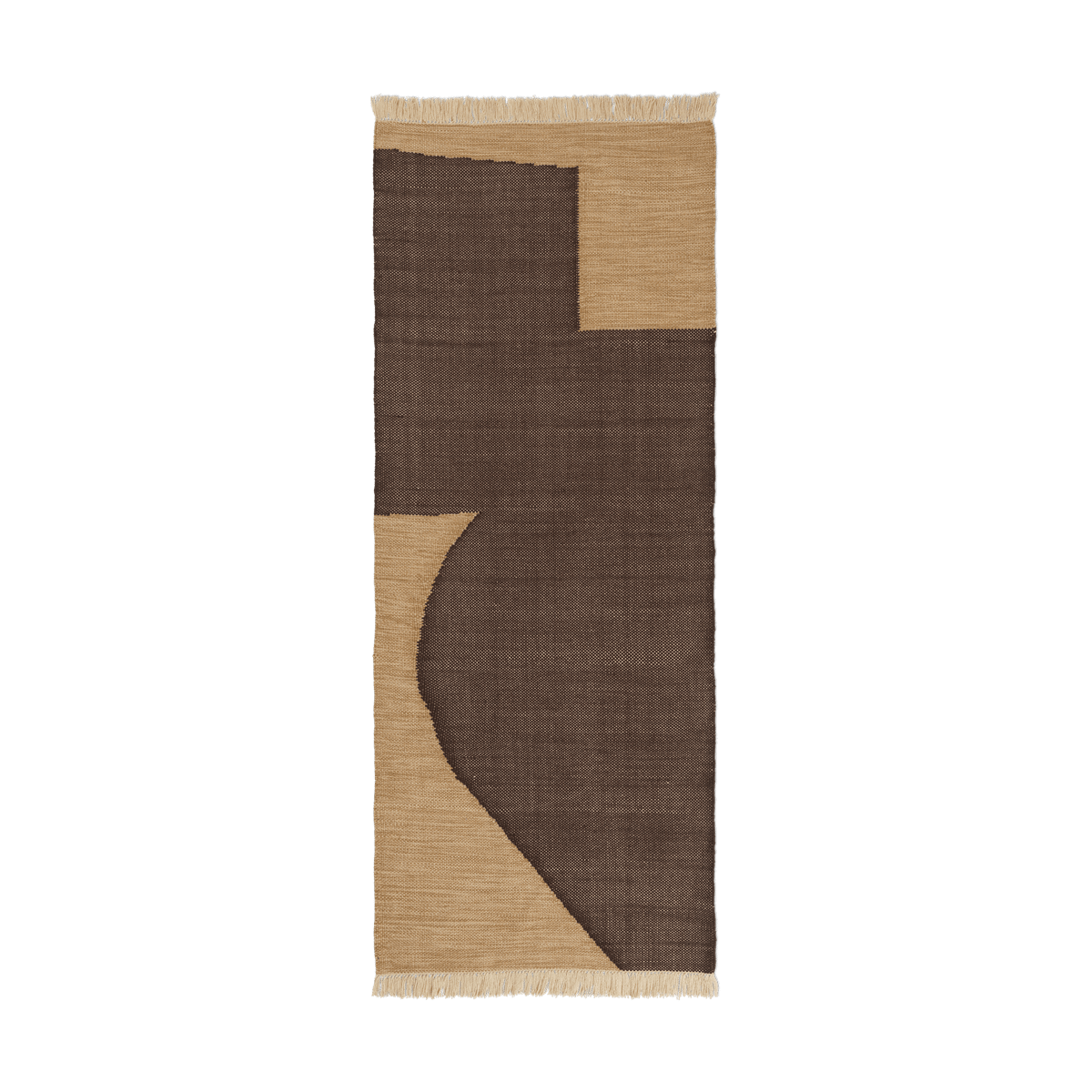 ferm LIVING Forene Laufmatte Tan-Chocolate, 80x200 cm