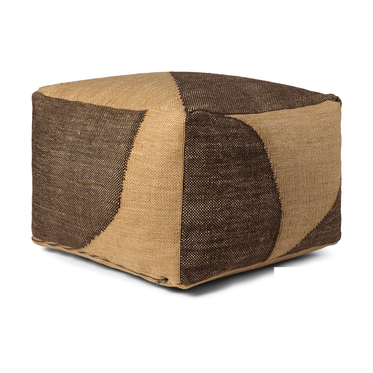 ferm LIVING Forene square Pouf 60x60x40 cm Tan-Chocolate