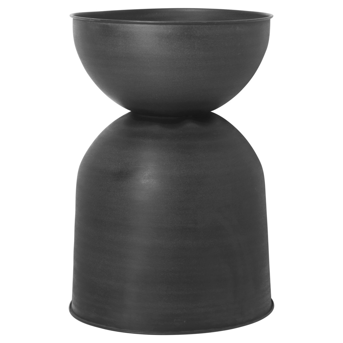 ferm LIVING Hourglass Blumentopf groß Ø50 cm Schwarz-dunkelgrau