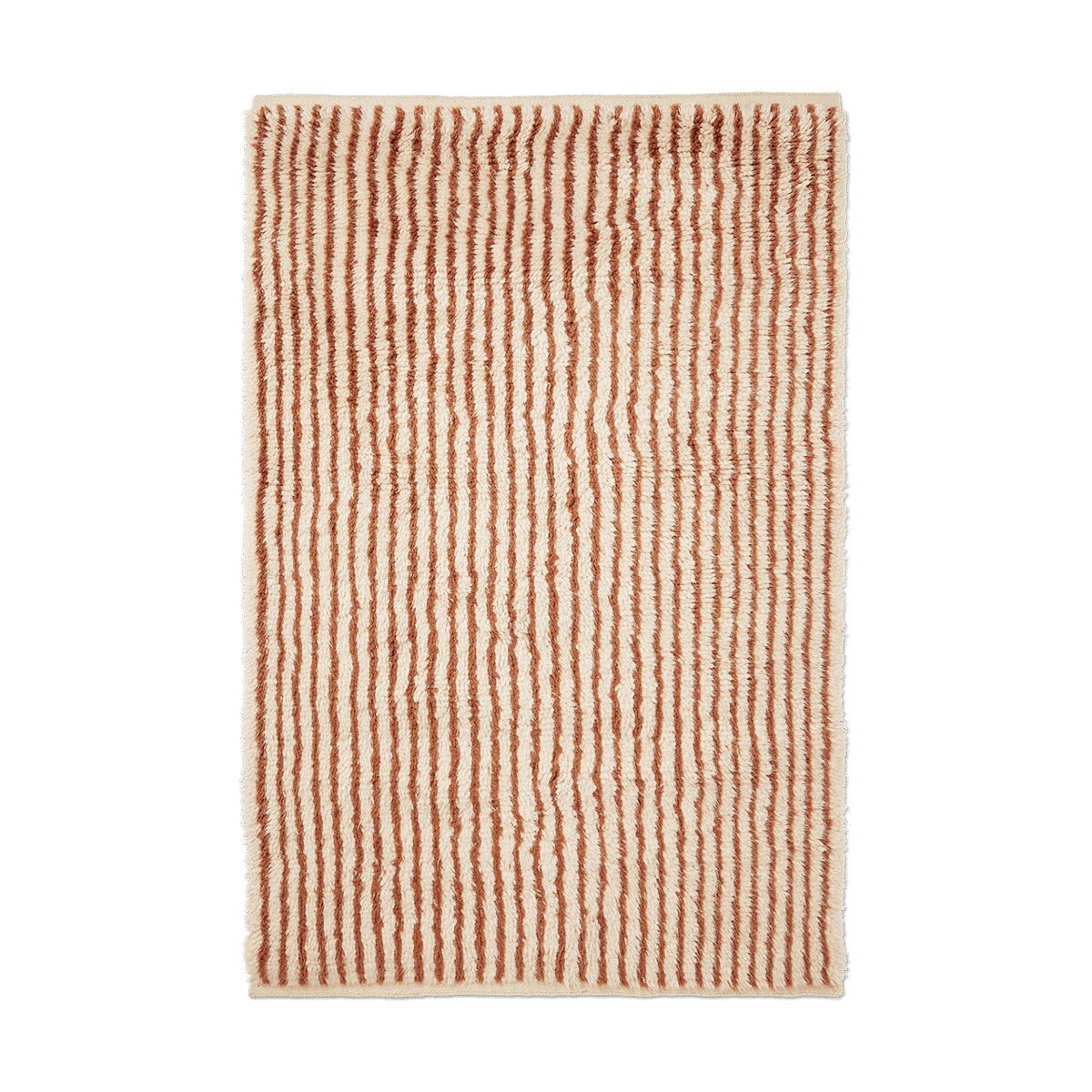 ferm LIVING Kami Teppich Off white-red brown, 120x180 cm