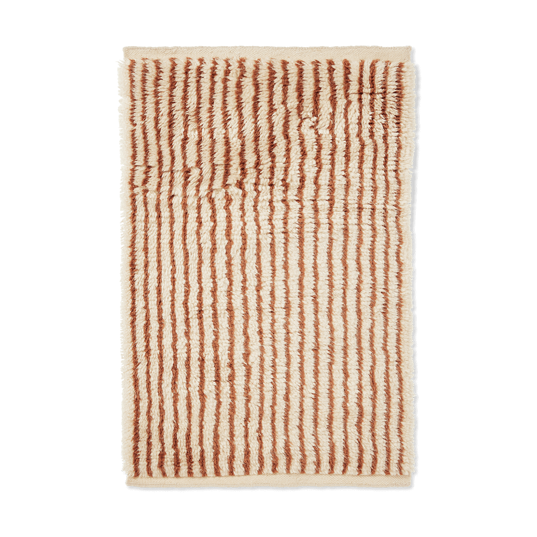 ferm LIVING Kami Teppich Off white-red brown, 80x120 cm