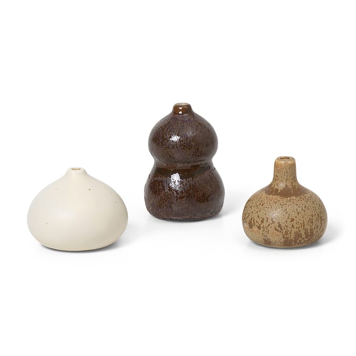 Komo Vasee mini 3er Set - Brown-white - Ferm LIVING