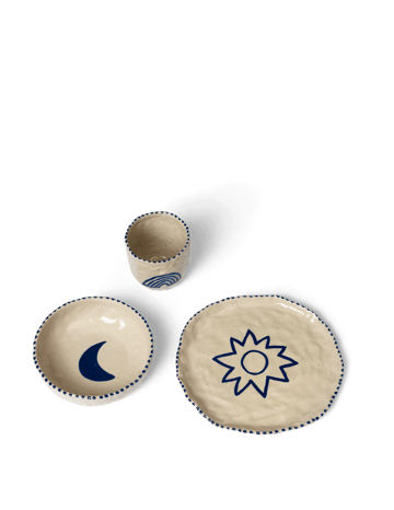 Naive Kindergeschirr-Set 3-teilig - Deep blue - ferm LIVING