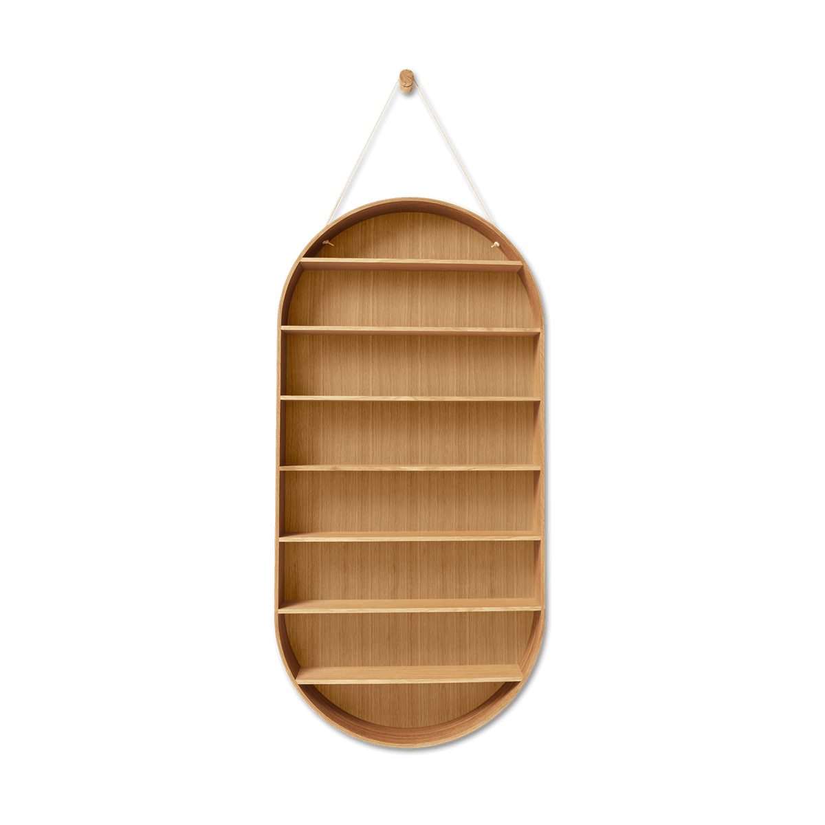 ferm LIVING Oval Dorm Wandregal Oiled oak