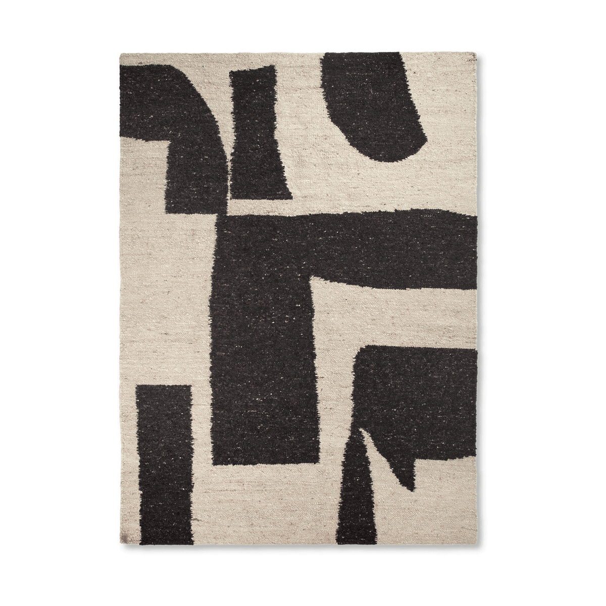 ferm LIVING Piece Wollteppich Off-white-Coffee, 200x300 cm