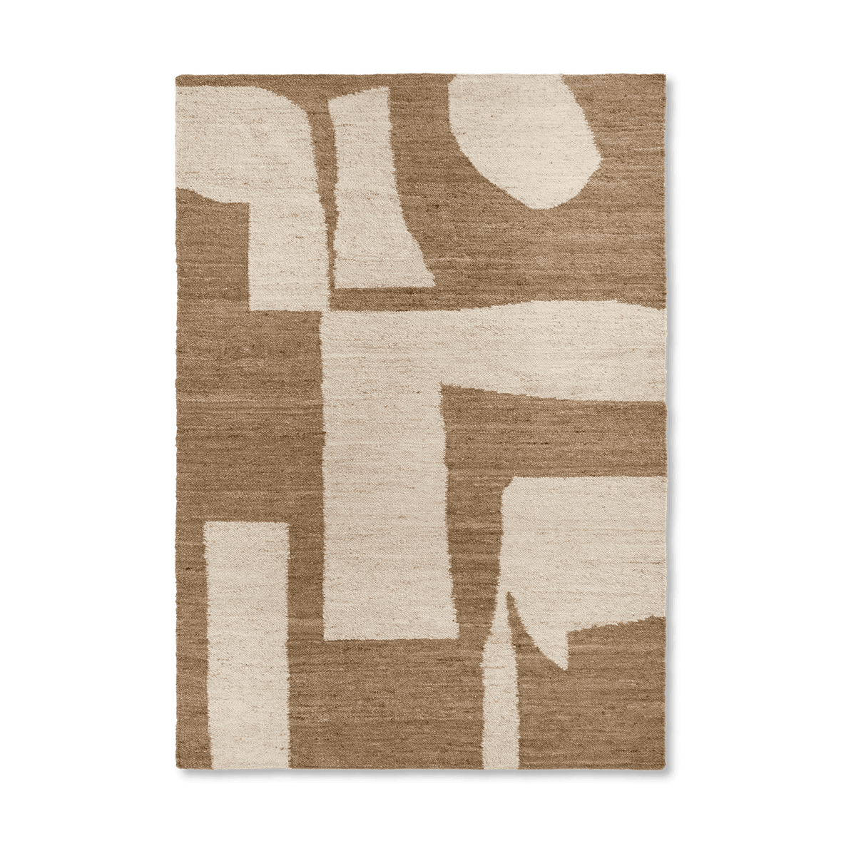 ferm LIVING Piece Wollteppich Off-white-Toffee, 200x300 cm