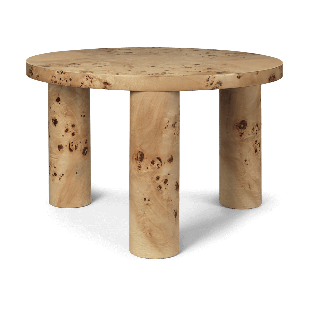 ferm LIVING Post Couchtisch small Ø 65 cm Burl veneer