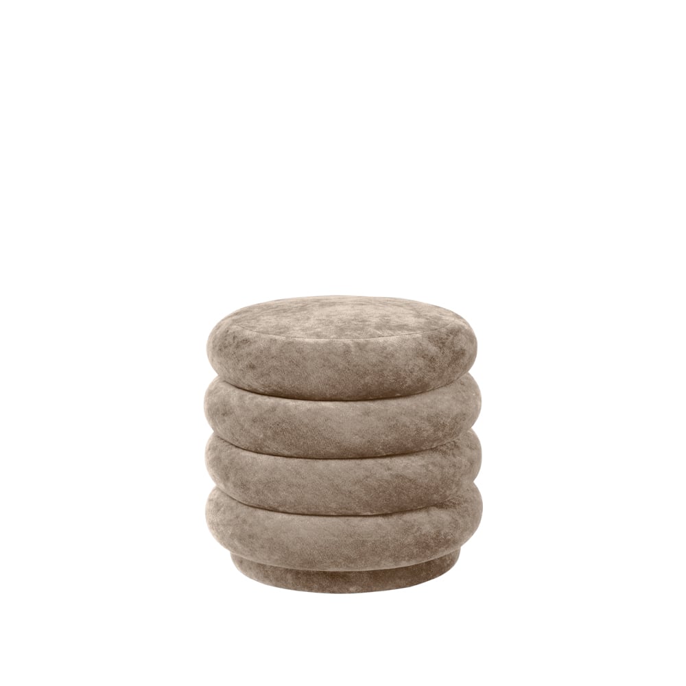 ferm LIVING Pouf Round Pouf Stoff faded velvet 26 beige