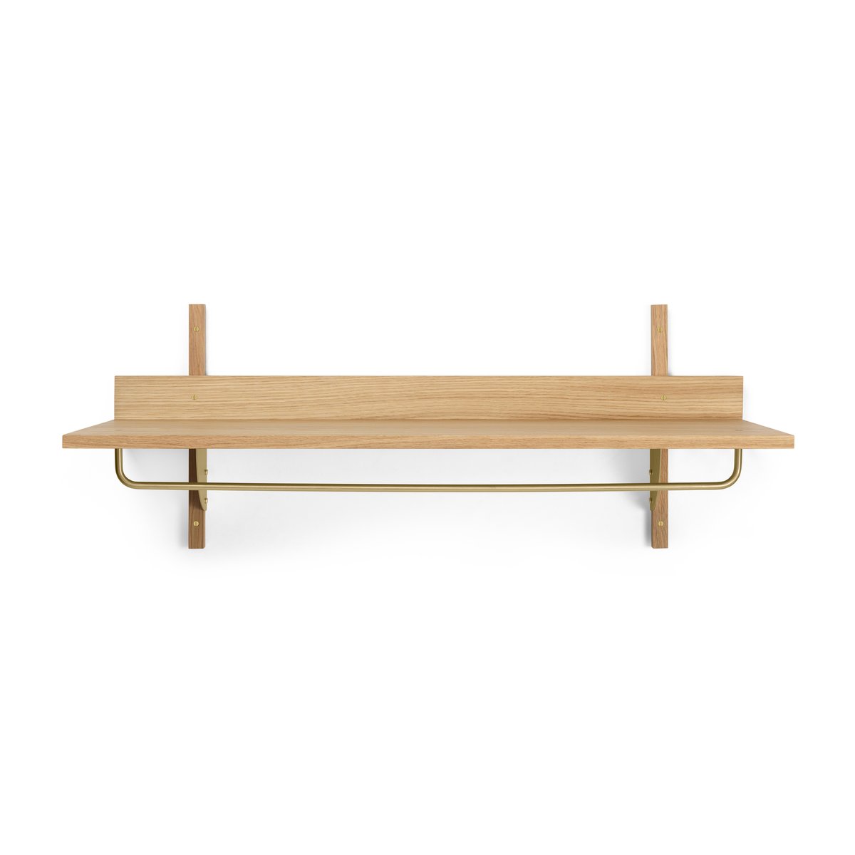 ferm LIVING Sector Wandregal mit Stange 37 x 87cm Oak-brass