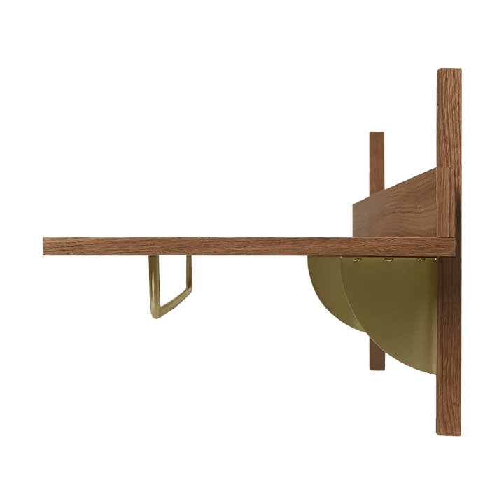 Sector Wandregal mit Stange 37 x 87cm - Smoked Oak, brass - ferm LIVING