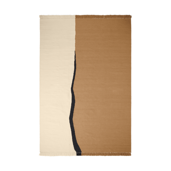 Soil Kelim Teppich - Dark sand-off white, 200x300 cm - ferm LIVING