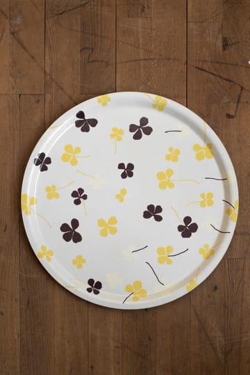 Clover Tablett Ø38cm - White-yellow - Fine Little Day