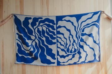 Leaves Plaid 130x220 cm - Blue-white - Fine Little Day