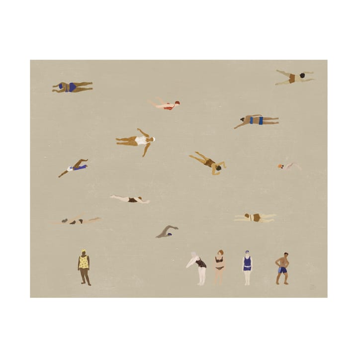 Swimmers Poster - Beige, 40x50 cm - Fine Little Day