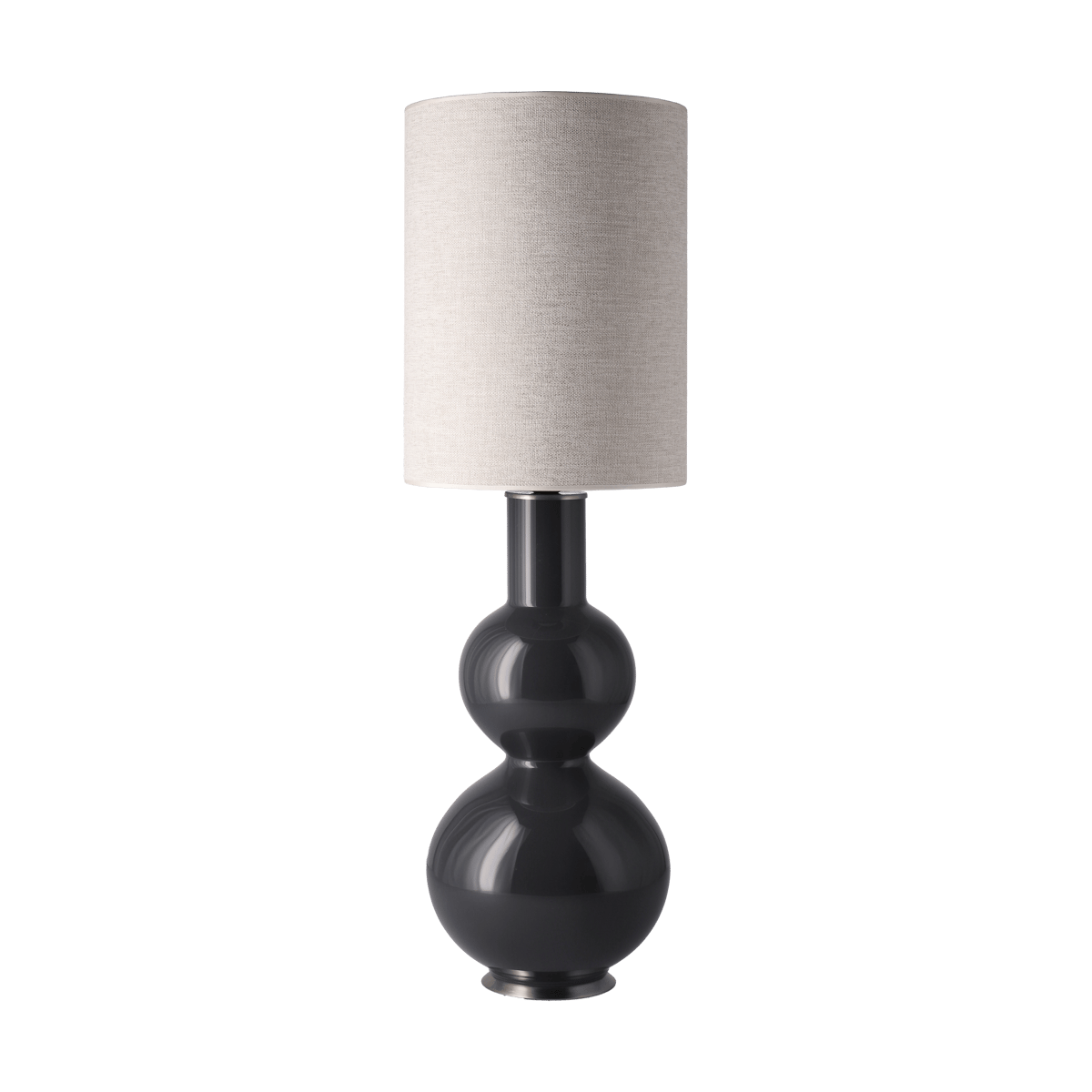 Flavia Lamps Augusta Tischleuchte grauer Lampenfuß London Beige L